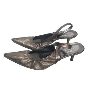 Donale Pliner Women's Brown/Bronze Courture Slingback Kitten Heel Shoes Sz 8M